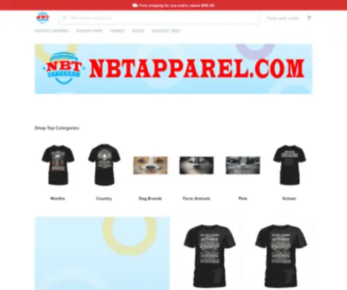 Nbtapparel.com(Shop for printed t) Screenshot