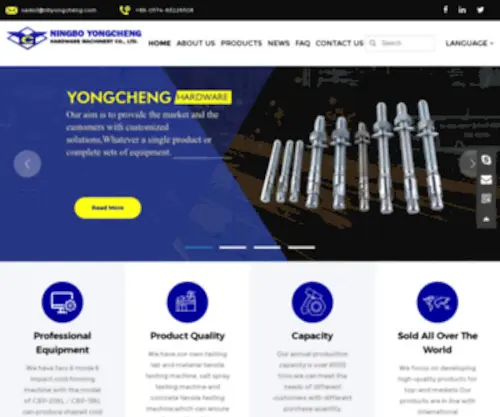 Nbyongcheng.com(OEM Cold Forming Anchor Fasteners Manufacturers) Screenshot