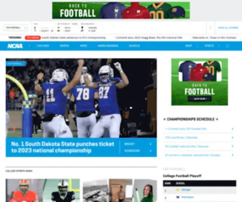 Ncaafootball.net(The Official Website of NCAA Championships) Screenshot