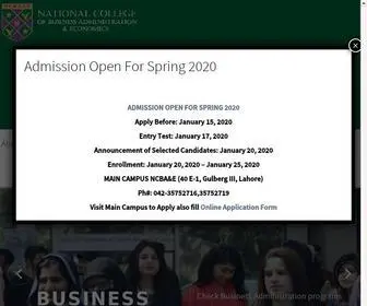 Ncbae.edu.pk(National College of Business administration & Economics) Screenshot