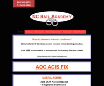 Ncbailschool.com(NC Bail Academy Bail Bond Certification North Carolina) Screenshot