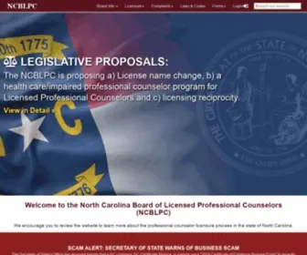 NCBLPC.org(North Carolina Board of Licensed Clinical Mental Health Counselors) Screenshot