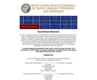 Ncboeslpa.org(North Carolina Board of Examiners for SLPA) Screenshot