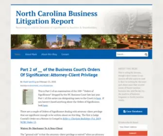 Ncbusinesslitigationreport.com(This blog) Screenshot