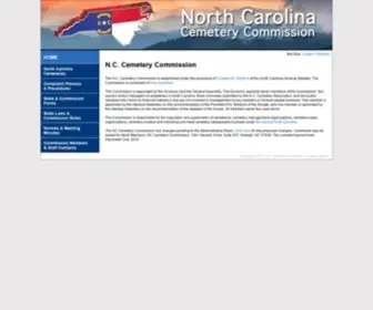 Nccemetery.org(North Carolina Cemetery Commission) Screenshot