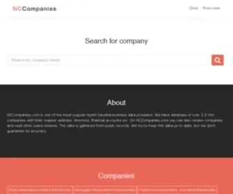 Nccompanies.com(North Carolina search engine) Screenshot