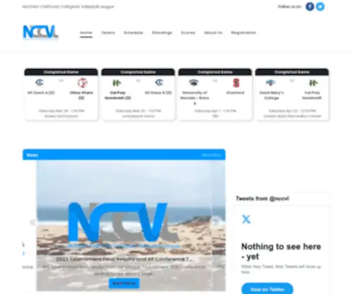 NCCVL.org(Northern California Collegiate Volleyball League) Screenshot
