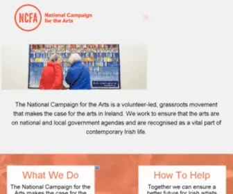 Ncfa.ie(The National Campaign for the Arts) Screenshot