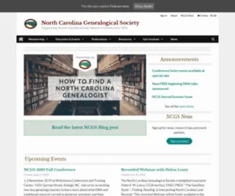Ncgenealogy.org(North Carolina Genealogical Society) Screenshot