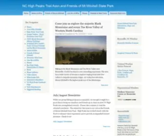 Nchighpeaks.org(NC High Peaks Trail Assn and Friends of Mt Mitchell State Park) Screenshot