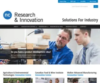Ncinnovation.ca(Niagara College Research & Innovation) Screenshot
