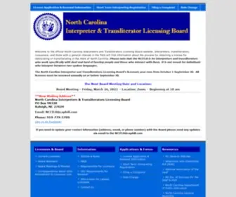 Ncitlb.org(North Carolina Interpreters and Transliterators Licensing Board) Screenshot