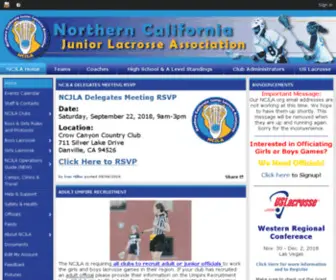 NCjla.org(Northern California Junior Lacrosse) Screenshot