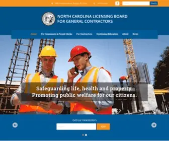 NCLBGC.org(NC Licensing Board for General Contractors) Screenshot