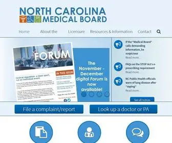 Ncmedboard.org(North Carolina Medical Board) Screenshot