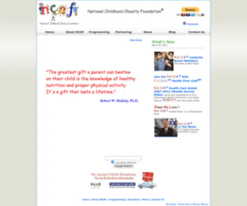 Ncof.org(The National Childhood Obesity Foundation) Screenshot