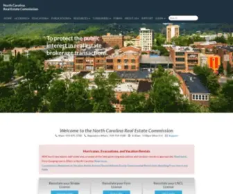 Ncrec.gov(North Carolina Real Estate Commission) Screenshot