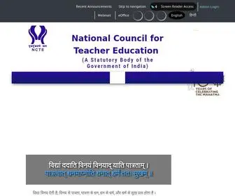 Ncte.gov.in(National Council for Teacher Education) Screenshot