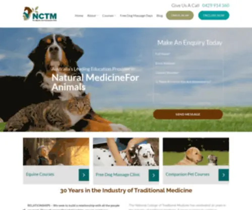 NCTM.com.au(Australia’s Leading Education Provider in Natural Medicine For Animals) Screenshot