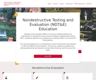 Nde-ED.org(Nondestructive Evaluation Nondestructive Evaluation Education) Screenshot