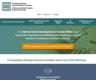 Ndeb-Bned.ca(The National Dental Examining Board of Canada) Screenshot
