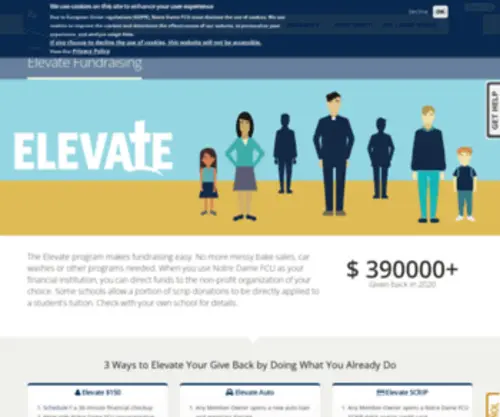 Ndelevate.com(Elevate Fundraising) Screenshot