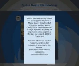 Nde.org(Notre Dame Elementary School) Screenshot