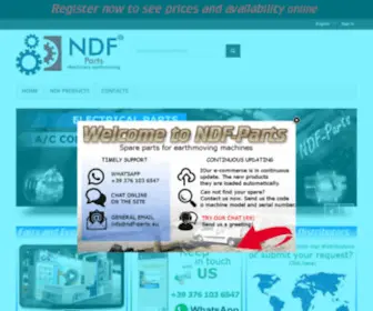 NDF-Parts.eu(Ricambi per escavatori) Screenshot