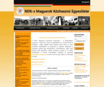 NDK.hu(NDK-s MAGYAROK EGYESĂLETĂNEK hivatalos honlapja) Screenshot