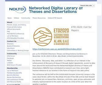 NDLTD.org(Networked Digital Library of Theses and Dissertations) Screenshot