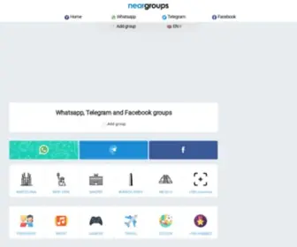 Neargroups.com(Whatsapp, Telegram and Facebook groups at 2020) Screenshot