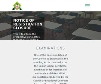 Neco.gov.ng(National Examinations Council) Screenshot