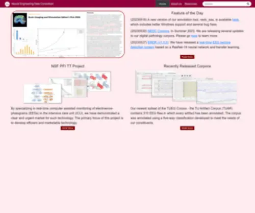 NedCData.org(The Neural Engineering Data Consortium) Screenshot