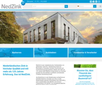 Nedzink.de(Hochwertige Zinkprodukte seit mehr als 125 Jahren) Screenshot