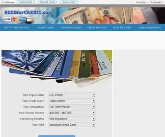 Needforcredit.com(All credit cards in North and Central America) Screenshot