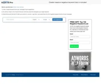 Negativekeywordpro.com(Negative Keyword Pro) Screenshot