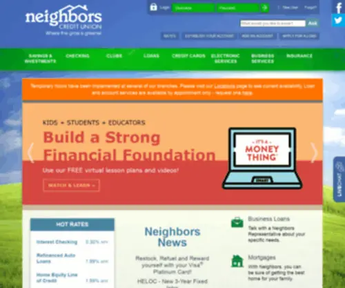 Neighborscu.org(Neighbors Credit Union) Screenshot