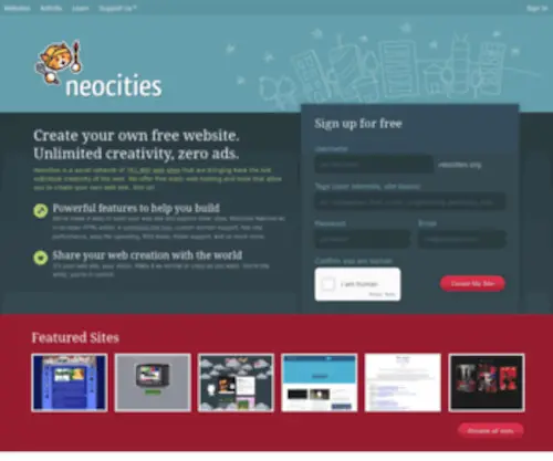 Neocities.org(Create your own free website) Screenshot