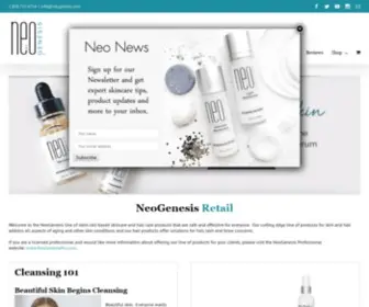 Neogenesis.com(NeoGenesis Skin Care and Hair Care Products NeoGenesis Inc) Screenshot