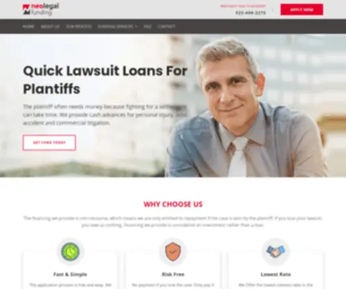 Neolegalfunding.com(Quick and Simple Lawsuit Loans For Plantiffs) Screenshot