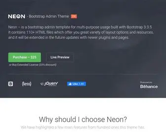 Neontheme.com(Bootstrap Admin Theme) Screenshot