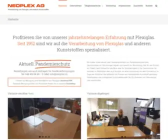 Neoplex.ch(Verarbeitung von Plexiglas und anderen Kunststoffen) Screenshot