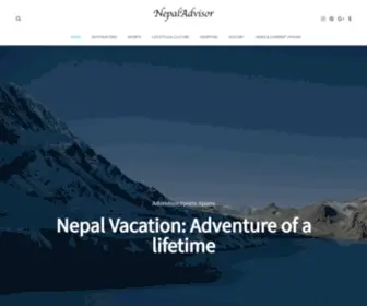 Nepaladvisor.com(Comprehensive travel site offering complete guide for your holiday in Nepal) Screenshot