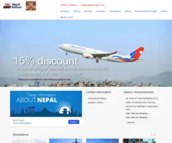 Nepalairlines.com.np(Nepal Airlines) Screenshot