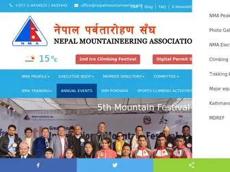 Nepalmountaineering.org(Nepal Mountaineering Association was established on 1 November 1973 (2030 Kartik 16)) Screenshot