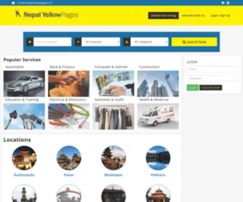 Nepalyellowpages.net(Nepal Yellow Pages) Screenshot