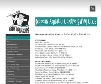 Nepeanaquaticcentreswimclub.com(Nepean Aquatic Centre Swim Club) Screenshot