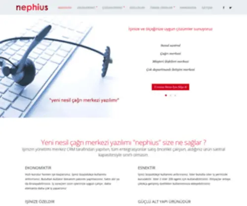 Nephius.com(Nephius Müşteri İlişkileri Yönetimi) Screenshot