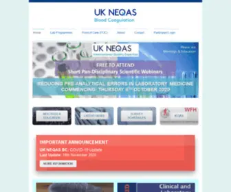 Neqascoag.org(UK NEQAS For BLOOD COAGULATION) Screenshot