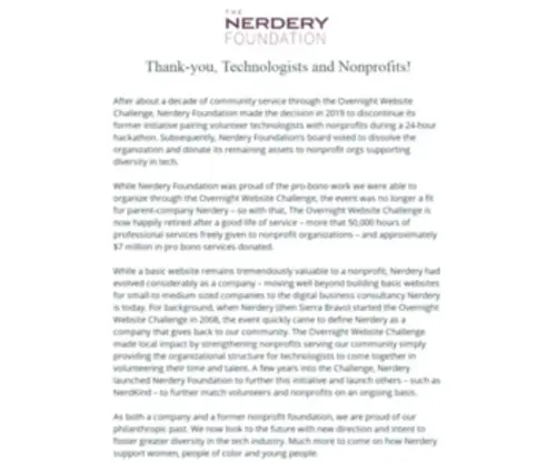 Nerderyfoundation.org(The Nerdery Foundation) Screenshot